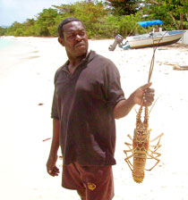 Fischer mit Lobster